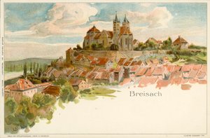 Vista da cidade de Breisach, Alemanha (chromolitho) de German School