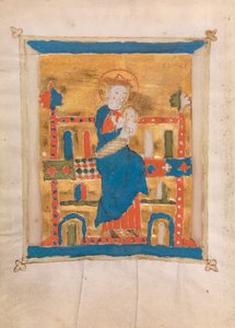 Virgem e Criança, 1400 (wc em velino) de German School