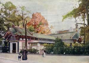 Wading bird house, Jardim Zoológico de Berlim, Alemanha (cor litho) de German School