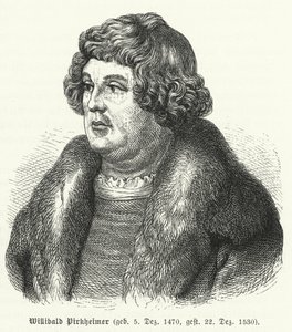 Willibald Pirckheimer, advogado renascentista alemão, autor e humanista, e amigo de Albrecht Durer (gravura) de German School