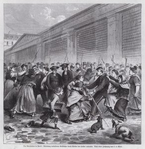 Mulheres do mercado de Les Halles libertando membros do clero do cativeiro, Comuna de Paris de German School