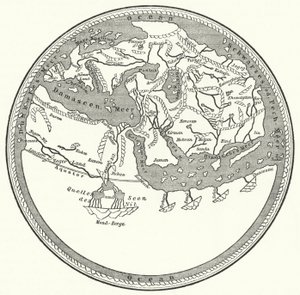 Mapa mundial do geógrafo e cartógrafo árabe Muhammad al-Idrisi de German School