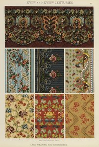 Séculos XVII e XVIII, Tecelagem de Rendas e Bordados (cor litho) de German School