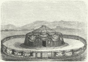 Yurt de Genghis Khan (gravura) de German School