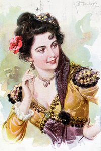 Zerline da ópera Don Giovanni por Wolfgang Amadeus Mozart (1756-91), c.1900 de German School