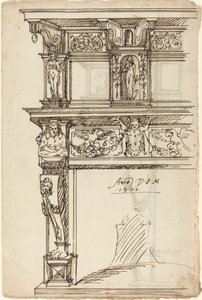 Consola palaciana com Mercúrio e Esperança [reto] de German or Austrian 16th Century