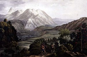 Parola Park and the Andes Mountains, Bolívia (cor litho)