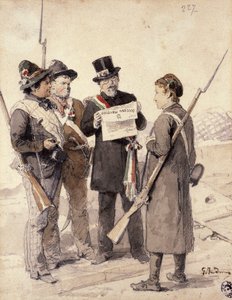 Cinco Dias de Milão, de Gerolamo Induno (1827-1890), aquarela de Gerolamo Induno