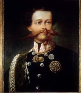 Retrato de Victor Emmanuel II (Victor-Emmanuel) (Vittorio Emanuele) (1820 - 1878) por Gerolamo (Girolamo) Induno. Museu do Resorgimento. Milão. de Gerolamo Induno