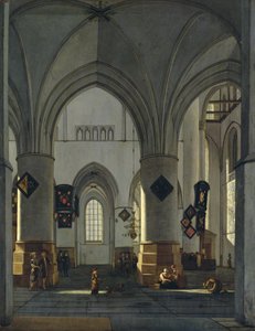 Vista interior da Igreja de St. Bavo, Harlem de Gerrit Adriaensz Berckheyde