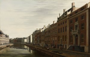 A "curva dourada" no Herengracht, Amsterdã vista do oeste, 1672
