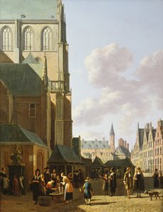 O Grote Markt, Haarlem, olhando para o oeste
