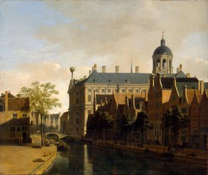 Nieuwezijds Voorburgwal com a Câmara Municipal de Amesterdão