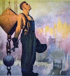 O Construtor (cor litho) de Gerrit Albertus Beneker