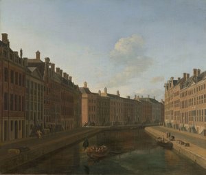 Vista da Golden Bend na Herengracht a partir do Oriente