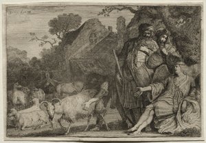 Um anjo prediz o nascimento do filho de Abraão, 1638. de Gerrit Claesz. Bleker