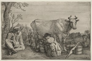 The Milkmaid, 1643. de Gerrit Claesz. Bleker