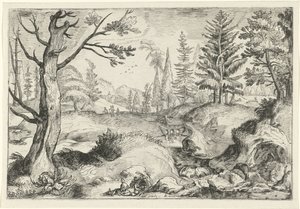 Paisagem com riacho
Paisagens (título da série) de Gerrit Gauw