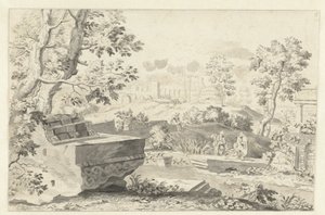 Paisagem com ruínas antigas de Gerrit Grasdorp (possibly)