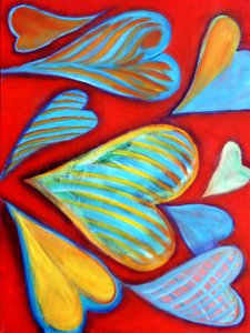G Hearts 15, 2016 (acrílico sobre tela) de Gerrit Greve