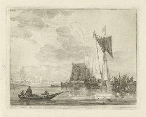 Navios em um cais Seascapes com navios (título da série)
