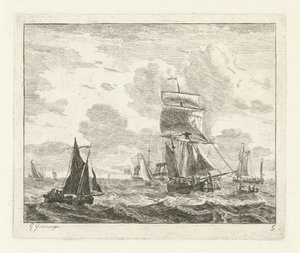 Navios à vela em águas turbulentas Seascapes com navios (título da série)