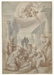 Adoração dos pastores de Gerrit Pietersz. Sweelink