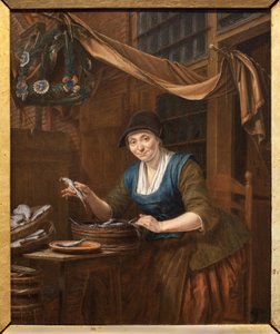 O peixeiro. Pintura de Gerrit Zegelaar (1719-1794), óleo sobre madeira, meados do século XVIII. Museu de Belas Artes em Angers. de Gerrit Zegelaar