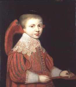Retrato do Príncipe de Nassau tocando Shuttlecock de Gerrit van (studio of) Honthorst