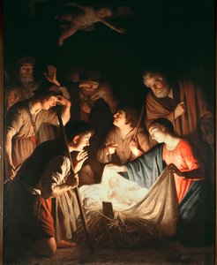 A Adoração dos Pastores - óleo sobre tela, c.1640