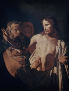 A Incredulidade de São Tomás, c.1620 (óleo sobre tela) de Gerrit van Honthorst