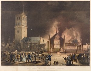 Igrejas de Leste, do Sul e Cruz, Dundee, tal como apareceram no Domingo 3 de Janeiro de 1841, c.1841 (litografia)