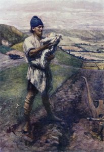 "Num campo sulcado, o lavrador encontrou-te" (cor litho) de Gertrude E. Demain (after) Hammond