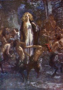"Os Sátiros dançavam à sua volta com alegria" (cor litho)