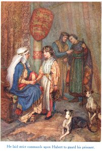 "Ele deu ordens estritas a Hubert para guardar o seu prisioneiro", ilustração de "Shakespeare