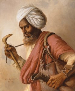 Hasan, transportadora de água para o artista e seu marido em Simla em 1908