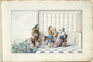 Companhia em um terraço de Gesina ter Borch (signed by artist)