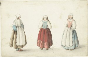 Três mulheres de pé