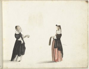 Duas mulheres em pé no perfil