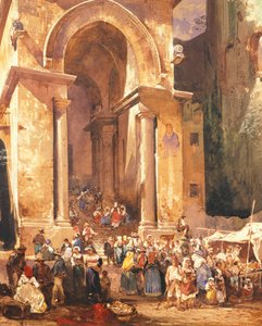 Porta do campanário de São Erasmus em Gaeta, de Giacinto Gigante (1806-1876), Itália de Giacinto Gigante