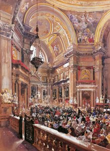 Capela de San Gennaro na Catedral de Nápoles, de Giacinto Gigante (1806-1876), tempera. de Giacinto Gigante