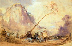 Sorrento Landscape, ca 1848, de Giacinto Gigante (1806-1876), aguarela, 34x51 cm. de Giacinto Gigante