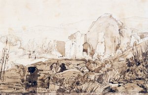 Templo de Diana em Baia, c.1844 de Giacinto Gigante