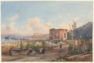 Vista de Baia com o templo de Vénus, uma de quatro pequenas vistas de Nápoles de um Album Amicorum de Giacinto Gigante