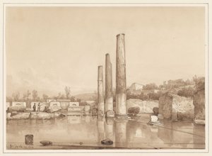 Vista das ruínas de Pompeia de Giacinto Gigante