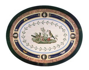 Mesa micromosaica, Roma, final do século 18 (mosaico, ébano montado em ormolu e madeira acetinada) de Giacomo (attr. to) Raffaelli