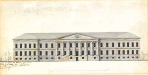 Elevação da fachada da Academia de Ciências de São Petersburgo