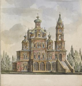 Projeto para a Igreja da Dormição dos Theotokos na Rua Pokrovka em Moscou