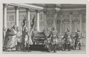 O Imperador Paulo I Deitado no Estado com uma guarda de honra de Giacomo Antonio Domenico Quarenghi