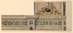 Desenho, Projeto para uma porta pintada, 1850-75